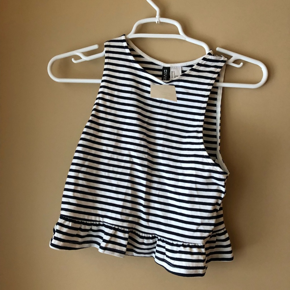 Striped peplum tank top
